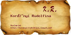 Korányi Rudolfina névjegykártya